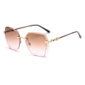 Luxury Fashion Retro ocean lens colorful gradient sunglasses for women